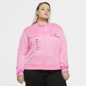 Damska kurtka z dzianiny Nike Sportswear Swoosh (duże rozmiary) - Różowy
