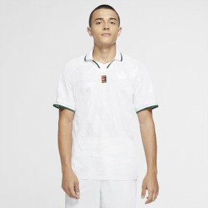 Męska koszulka polo do tenisa NikeCourt Breathe Slam - Biel