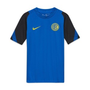 Koszulka piłkarska z krótkim rękawem dla dużych dzieci Inter Milan Strike - Niebieski