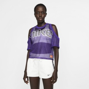 Damska koszulka z siateczki NikeLab Collection - Fiolet