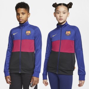 Dresowa bluza piłkarska dla dużych dzieci FC Barcelona - Niebieski