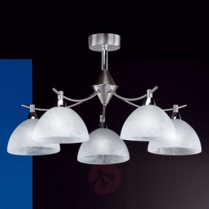 5-punktowa lampa sufitowa Amsterdam, matowy nikiel
