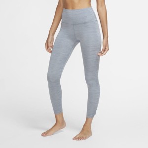 Damskie marszczone legginsy 7/8 Nike Yoga - Niebieski