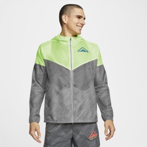 Męska kurtka z kapturem do biegania w terenie Nike Windrunner - Szary