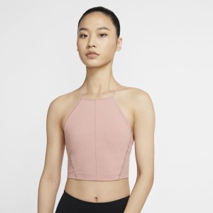 Damska krótka koszulka bez rękawów Infinalon Nike Yoga - Różowy