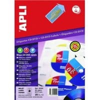 Etykiety na płyty APLI AP2001 CD/DVD matowe usuwalne 25ark.