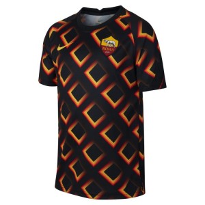 Koszulka piłkarska z krótkim rękawem dla dużych dzieci AS Roma - Czerń