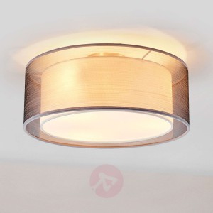Materiałowa lampa sufitowa Nica, szara