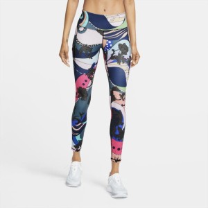 Damskie legginsy do biegania z nadrukiem Nike Epic Luxe Icon Clash - Różowy