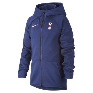 Piłkarska bluza z kapturem i zamkiem na całej długości dla dużych dzieci Tottenham Hotspur Tech Fleece - Niebieski