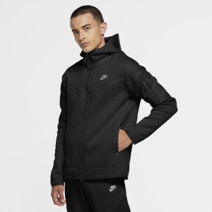 Męska bluza z kapturem i zamkiem na całej długości Nike Sportswear Tech Fleece - Czerń