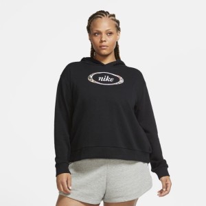 Damska polarowa bluza z kapturem Nike Sportswear (duże rozmiary) - Czerń