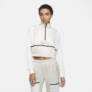 Damska bluza z zamkiem 1/4 Nike Sportswear - Biel