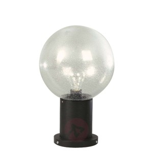 Lampa na cokół II czarna ze szkłem pęcherzykowym