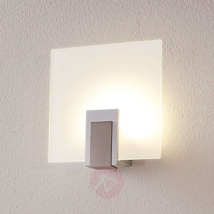 Szklana lampa ścienna SARA z LED i przełącznikiem