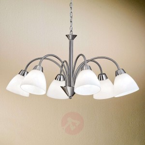 Urocza lampa wisząca KINGA 6-punktowa, nikiel