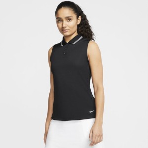 Damska koszulka polo bez rękawów do golfa Nike Dri-FIT Victory - Czerń