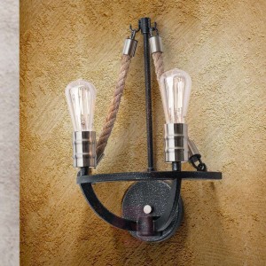 2-punktowa lampa ścienna Gita w rustykalnym stylu