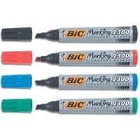 Marker permanentny BIC ścięty komplet 4szt.