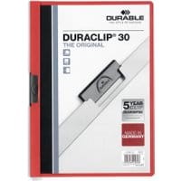 Skoroszyt zaciskowy DURABLE DURACLIP 1-30 czerwony 25szt.