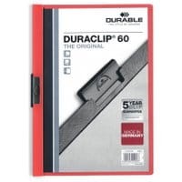 Skoroszyt zaciskowy DURABLE DURACLIP 1-60 czerwony 25szt.