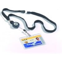 Mechanizm ściągający do identyfikatora z taśmą DURABLE czarny 10szt.