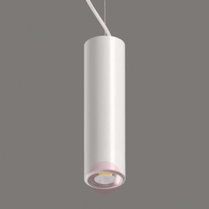 Studio - biała lampa wisząca LED w kształcie walca