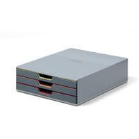 Pojemnik DURABLE VARICOLOR SAFE z trzema kolorowymi szufladkami (żółta, pomarańczowa, czerwona)