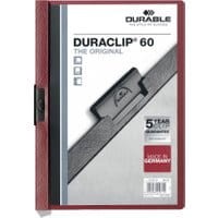 Skoroszyt zaciskowy DURABLE DURACLIP 1-60 ciemnoczerwony 25szt
