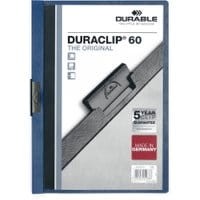 Skoroszyt zaciskowy DURABLE DURACLIP 1-60 granatowy 25szt