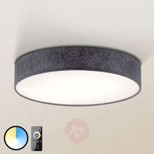 Sterowana tekstylna lampa sufitowa Q-Kiara – szara