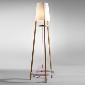 Lampa stojąca Wai Ting Kabel antracytowy dąb