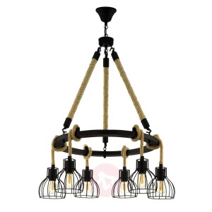 Lampa wisząca Rampside z 6 klatkowymi kloszami