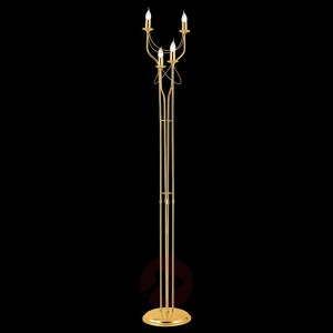 Lampa stojąca retro, piękna, złote wykończenie