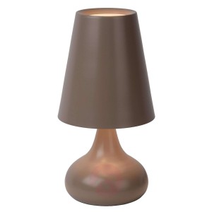 Isla - lampa stołowa z metalu szarobrązowa