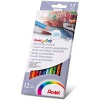 Kredki ołówkowe Pentel 12 kolorów + bloczek akwarelowy