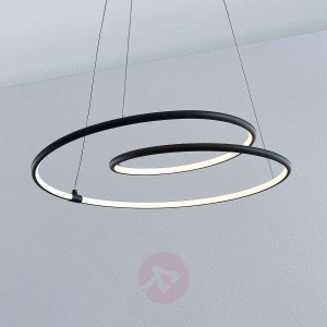 Lindby Lucy lampa wisząca LED, 45cm, czarna matowa