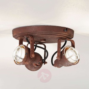 3-pkt. lampa sufitowa Bente w rdzawym kolorze