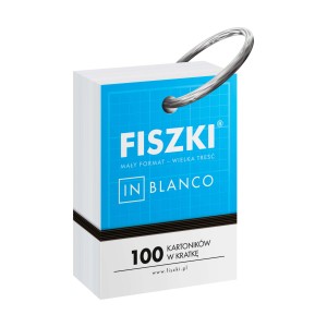 FISZKI in blanco ring - czyste kartoniki na metalowym kółku - 100 szt.
