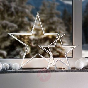 Chromowana lampa dekoracyjna Lucy gwiazda 33 cm