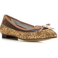 Baleriny z drobnymi cekinami - Złoto-Brązowe