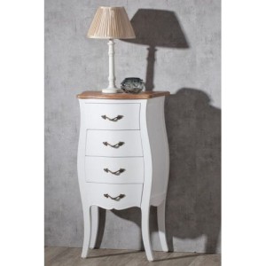 Komoda Louis wąska 4 szuflady white&natural