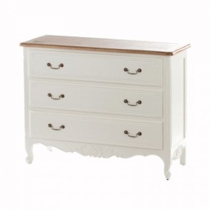 Komoda Dorothee 3 szuflady, white&natural