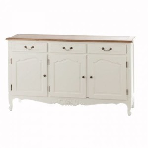Komoda Dorothee 3 szuflady + 3 drzwi, white&natural