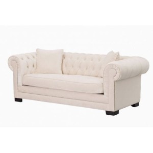 Sofa Chesterfield Classic Velvet Cream 3-os.