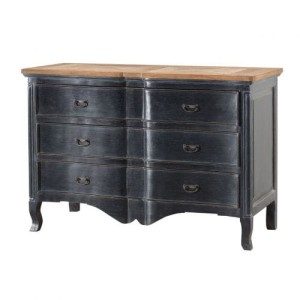 Komoda Tulon 130x55x90 old black & natural