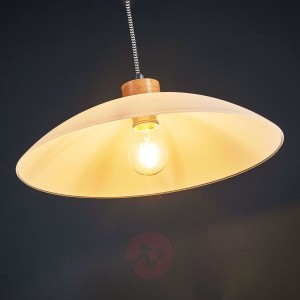 Atrakcyjna lampa wisząca Jona, dąb, czarno-biały