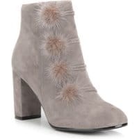 Buty damskie -Zamszowe botki na słupku - Szare