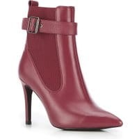 Wsuwane botki na szpilce - Bordowe