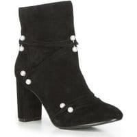 Czarne botki damskie - zamszowe - Hand Made